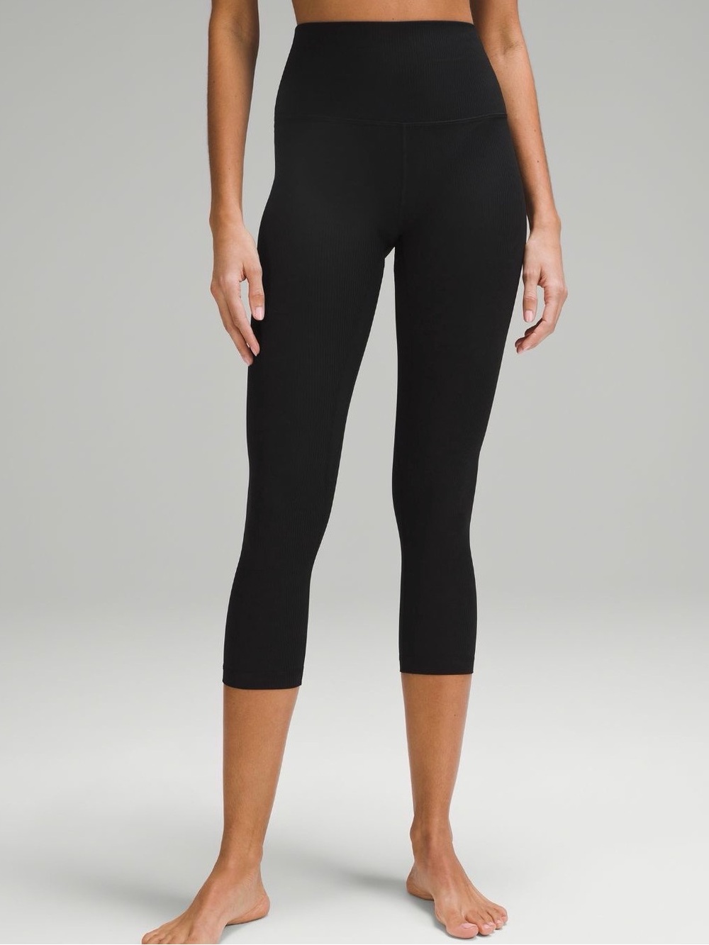 Lululemon Women’s Black Align™ High-Rise Ribbed Crop 23" Leggings